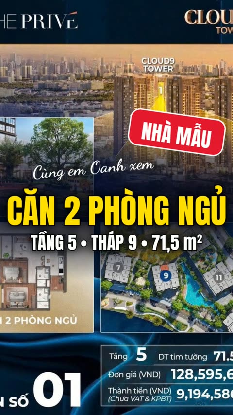 Căn 2PN tầng 5 The Privé và nhà mẫu