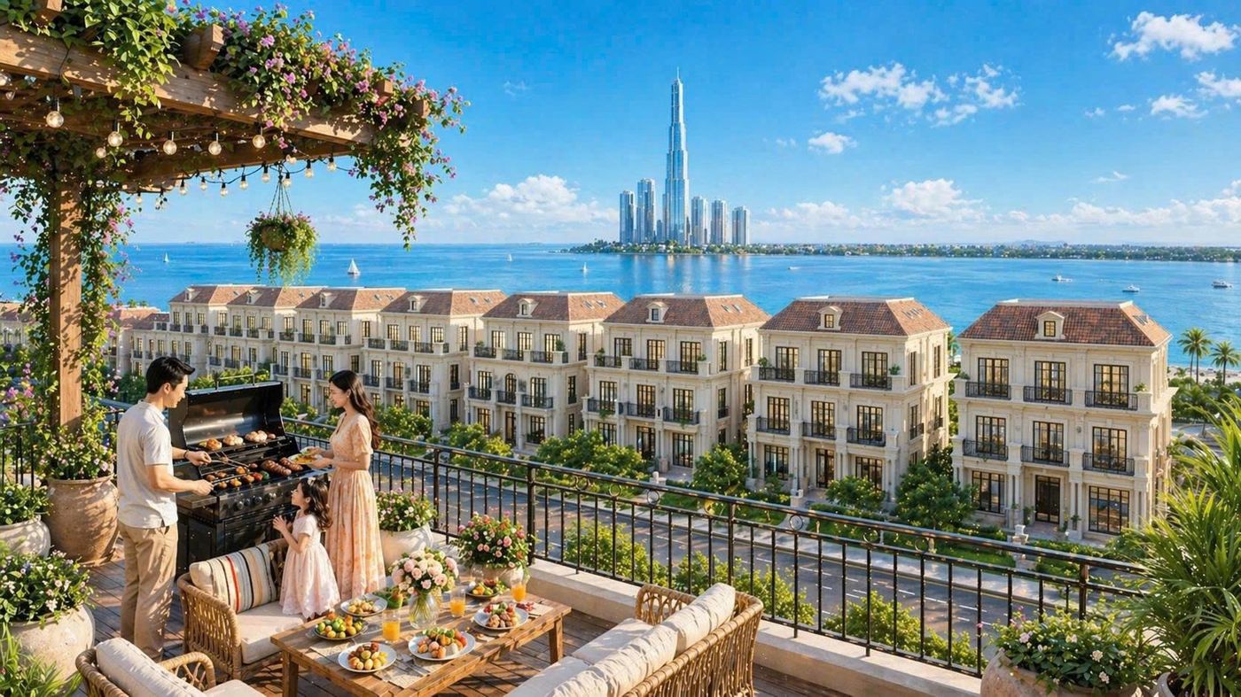 Phối cảnh nhà phố ven biển Vinhomes Cần Giờ
